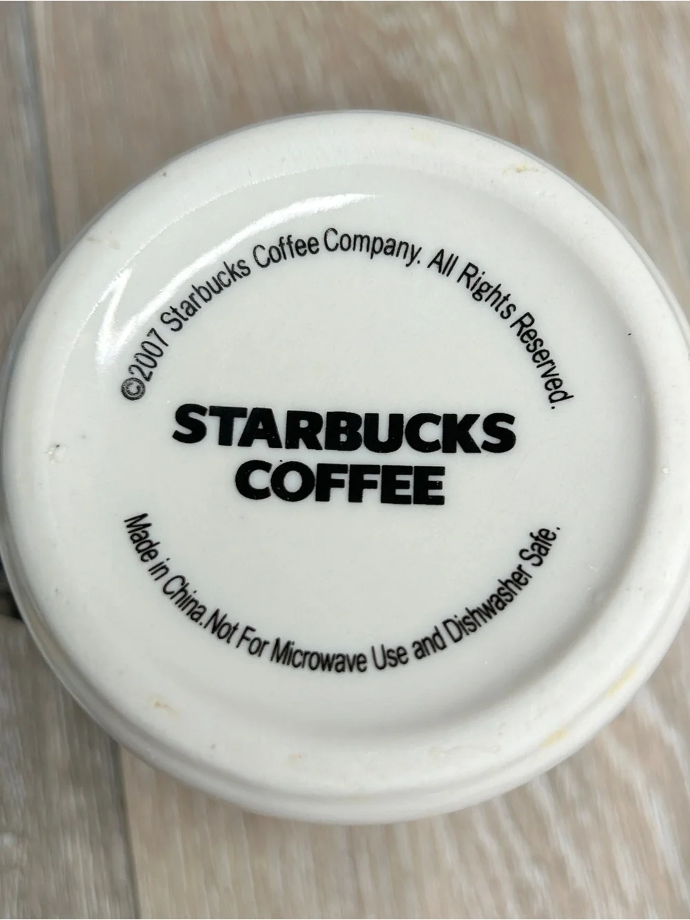 Starbucks White Ceramic Canister with Green Logo and Silver Clasp